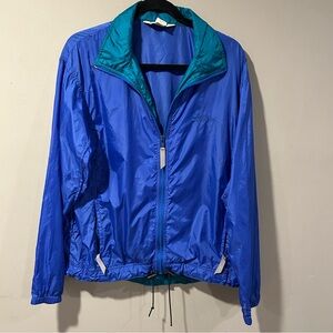 Vintage LL Bean Windbreaker Blue Green Adult Medium Zip Up Jacket